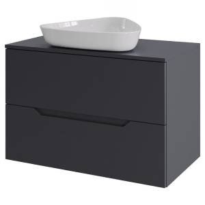 Тумба с раковиной Orange Line Li-70TugMDF+B07-500W графит матовый, 70 см