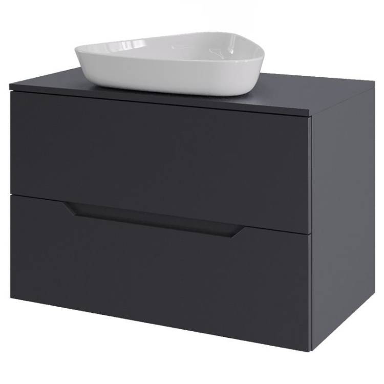 Тумба с раковиной Orange Line Li-70TugMDF+B07-500W графит матовый, 70 см