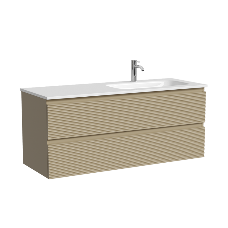 Тумба под раковину Sancos Folk FL120RCP подвесная, 119x44.5x50, правая, Капучино