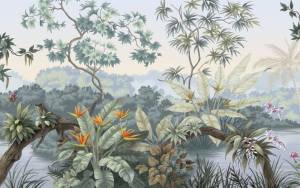 3D Фотообои Artegrafico «Тропическая заводь» TP-019 акварель