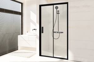 Душевая дверь в нишу Royal Bath Accord RB100HS-T профиль белый, стекло прозрачное, 100x200