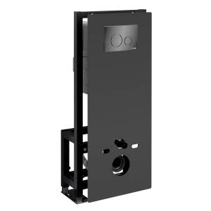 Система инсталляции для унитазов Wasserkraft Glan 66TLT.010.ME.BL.PB02 клавиша черный глянцевый