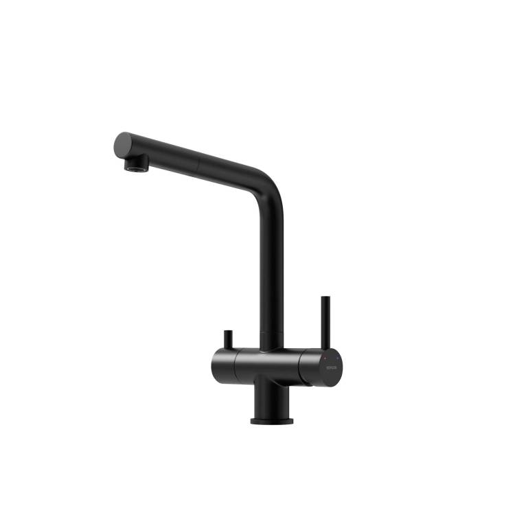 Смеситель для кухни Sancos Spin SC4015MB с вытяжным изливом и краном для фильтрованной воды, черный матовый