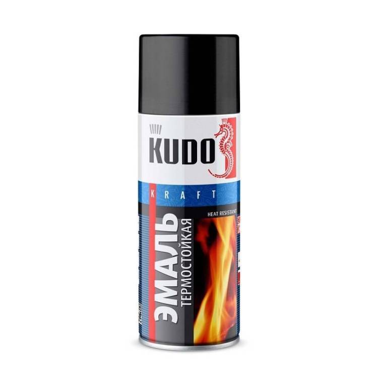 Эмаль термостойкая KUDO KU-5002 черная 0.52 л