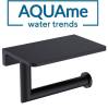 Держатель туалетной бумаги AQUAme Trento AQM7209MB с полкой, черный