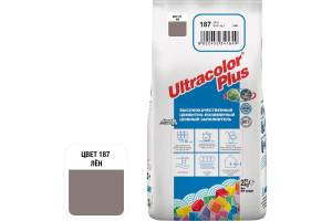 Затирка Mapei Ultracolor Plus с водоотталкивающим и антигрибковым эффектом 187 Лен 2кг