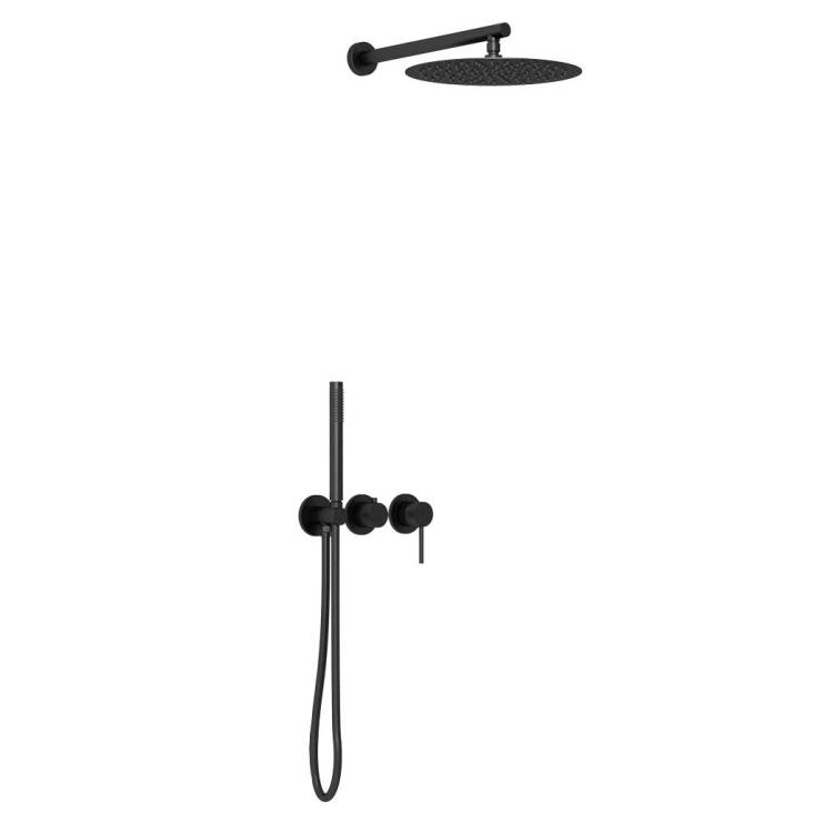 Душевой комплект Vincea VSFW-4G01MB встраиваемый, 30см верх душ, черный