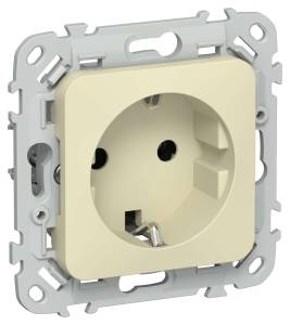 Розетка 1-местная с заземлением IEK Flite FI-R11-16-1-K87 навахо