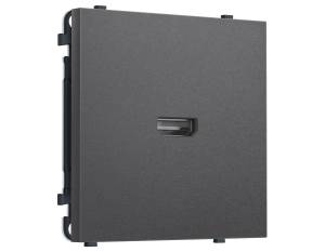 Комплект механизма розетки HDMI 2.1 Ambrella Volt Sigma MS664030 антрацит серый