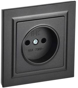 Розетка 1-местная IEK Brite BR-R10-10-K02-F черный