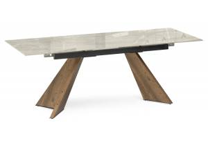 Стол Woodville Ливи 588021 dyna fantasico grey, орех кантри 140(200)x80x78