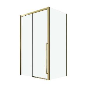 Душевой уголок Veconi Premium Trento PTC-SP-30G 120x100, профиль брашированное золото, стекло прозрачное