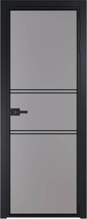 Межкомнатная дверь Profil Doors 2 AX цвет профиля Черный, стекло безопасное 6 мм монохром серый 800x2000
