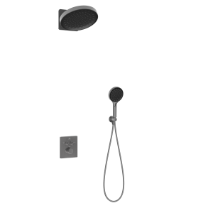Душевой комплект Vincea Inspire VSFW-3I21MT3GM встраиваемый, термостат, двухрежимный, вороненная сталь