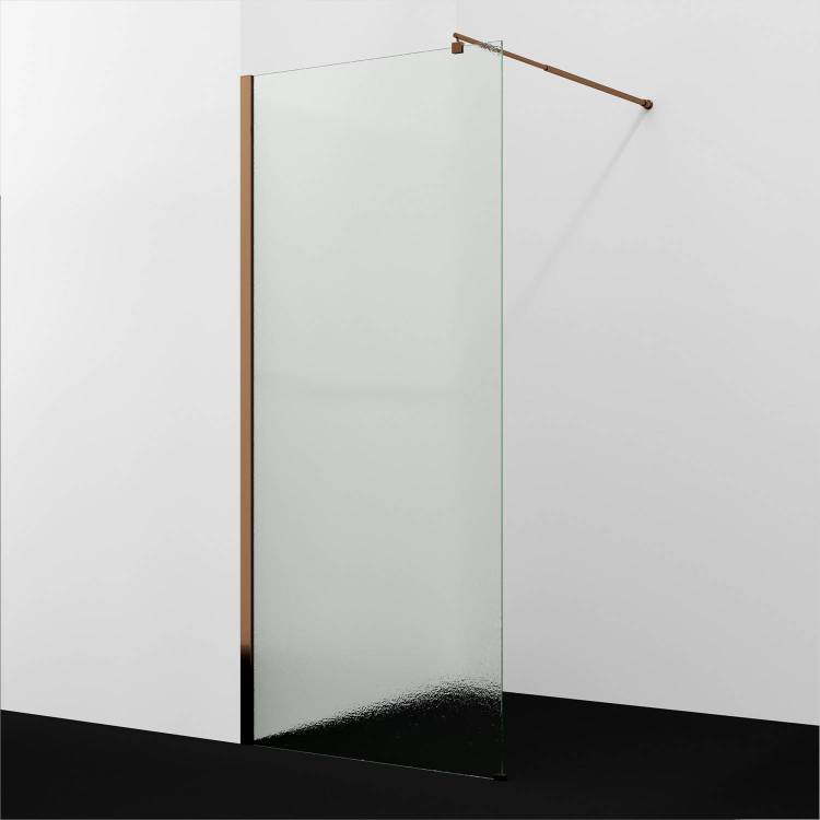 Душевая перегородка Wasserkraft Rur 30W39RG-TXG профиль глянцевое розовое золото, стекло текстурное, 90x120x200