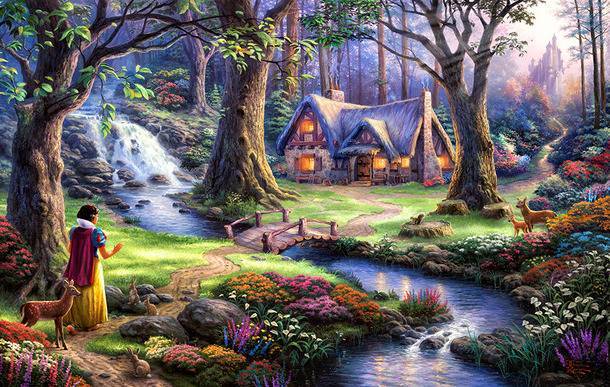 3D Фотообои Artegrafico «Сказочный лес» S009 акварель