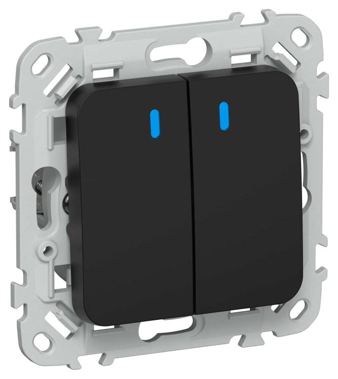 Выключатель 2-клавишный IEK Flite FI-V24-1-10-1-K02 черный