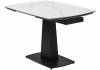 Стол Woodville Balde 593885 matt white marble solid ceramic/black 140(200)x85x76