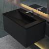 Раковина Uperwood Lotus Quartz 29192033 черная матовая, уголь, 80x50 фото 3