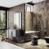 Шторка на ванну MaybahGlass MGV-645-4 70.5x140, поворотная, стекло прозрачное 6 мм, профиль хром глянцевый фото 2