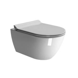 Унитаз подвесной GSI Pura 881617 безободковый, сиденье микролифт, серый матовый