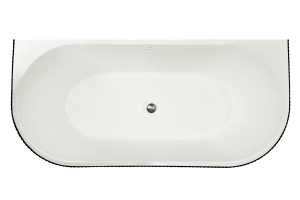 Акриловая ванна Royal Bath Nero RB611902BL-GR белая, с черным бортом, 150x75
