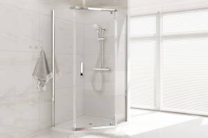 Душевой уголок Royal Bath TR RB9080TR-T-CH профиль хром, стекло прозрачное, 80x90x200