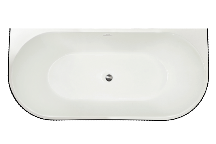 Акриловая ванна Royal Bath Nero RB611902BL-GR белая, с черным бортом, 150x75