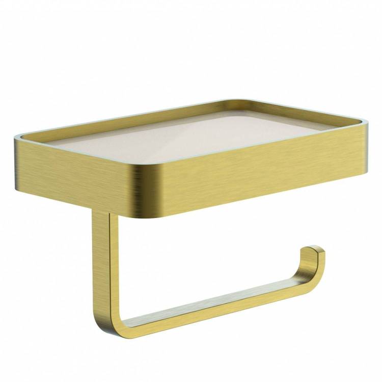 Держатель для туалетной бумаги Wonzon & Woghand WW-8336-BG с полкой, брашированное золото