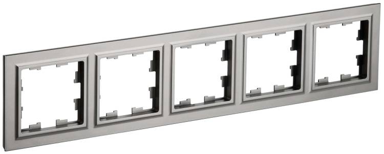 Рамка 5-постовая IEK Brite BR-M52-K46 сталь