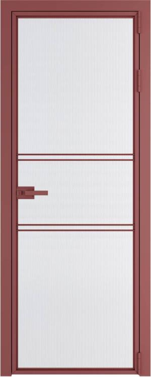 Межкомнатная дверь Profil Doors 2 AX цвет профиля Красный антрацит, стекло безопасное 6 мм мору белый 800x2000