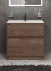 Тумба с раковиной Belbagno Kraft 39 KRAFT39-700/390-2C-PIA-RT 70x39x83 Rovere Tabacco напольная с фрезерованными ручками по всей длине фасада с двумя выкатными ящиками фото 9