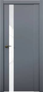 Межкомнатная дверь остекленная Brandoors Prime 07 Полотно Антрацит, Стекло Белый лакобель 2000х900