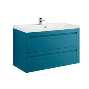 Тумба с раковиной Art&Max Platino AM-Platino-1000-2C-SO-TM подвесная, бирюзовый матовый