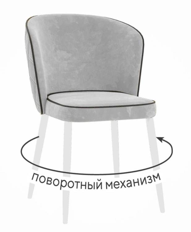 Стул Дик DikLine 348 00-00074671 E28 светло-серый, ножки белые, поворотный
