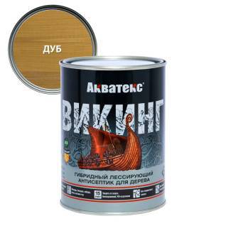 Антисептик для дерева гибридный лессирующий Акватекс Викинг полуматовый дуб 0.75 л
