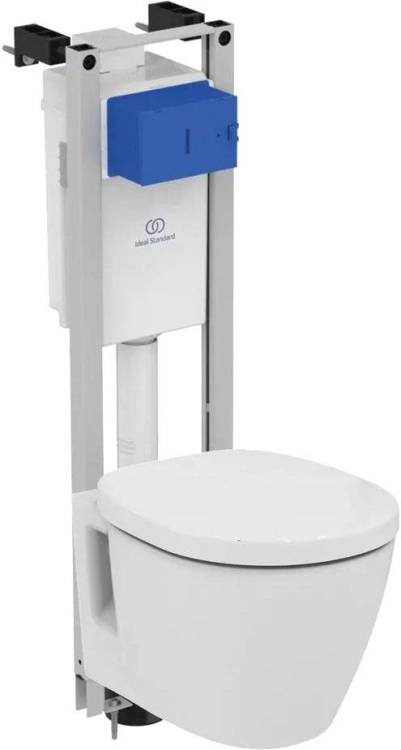 Комплект  Чаша для унитаза подвесного Ideal Standard Connect E803501 + Крышка-сиденье Ideal Standard Connect E712701 с микролифтом, петли хром + Систе