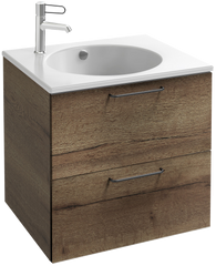 Тумба для комплекта Jacob Delafon Odeon Rive Gauche 60 дуб табак, 2 ящика, ручки черные