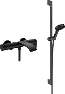 Душевой комплект Hansgrohe Vivenis Смеситель 75420670 для ванны с душем + Душевой гарнитур 24170670, матовый черный