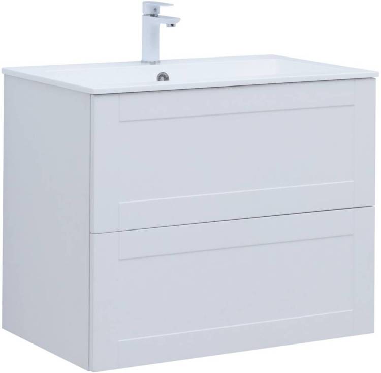 Тумба с раковиной Aquanet Терра 00313234 80 белый матовый