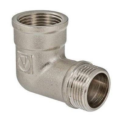 Угольник VALTEC 1/4 внутренняя-наружная резьба, 90 градусов, никелированная латунь