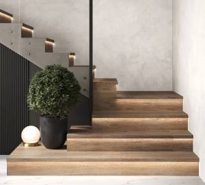 Ступень Staro L Porcelain Step Snow White Matt с подступенником 32x120