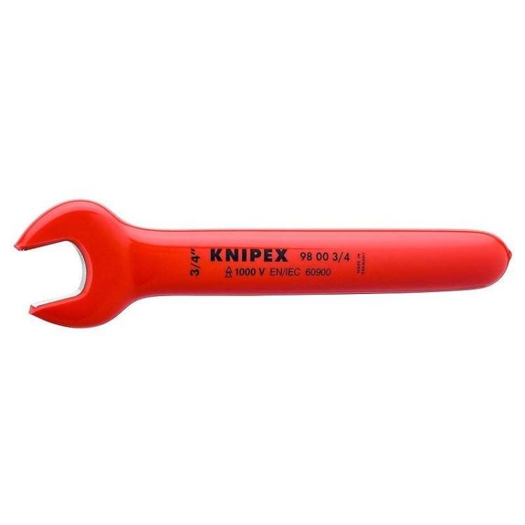 Ключ гаечный рожковый KNIPEX дюймовый VDE, размер под ключ 3/4 , 190.5 мм, диэлектрический