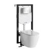 Комплект Wasserkraft Vils 56TLT.010.ME.BN03.H002 унитаз подвесной, белый, сиденье микролифт, с инсталляцией, кнопка никель