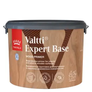 Высокоэффективная биозащитная грунтовка для древесины Tikkivala Valtti Expert Base 9 л