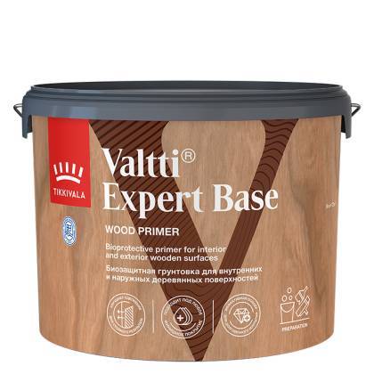 Высокоэффективная биозащитная грунтовка для древесины Tikkivala Valtti Expert Base 9 л