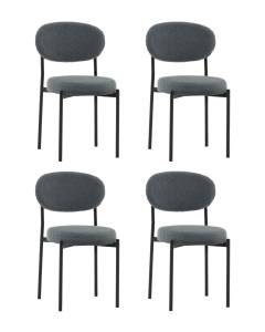 Набор из 4 стульев Stool Group Бриф DD AV 477-F83-K477NEW-9005-K X4 темно-серый, букле