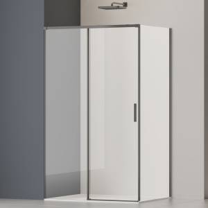 Душевой уголок Vincea Soft 2 (Софт 2) VSR-3SO28010CLGM профиль вороненая сталь, стекло прозрачное, 100x80x200