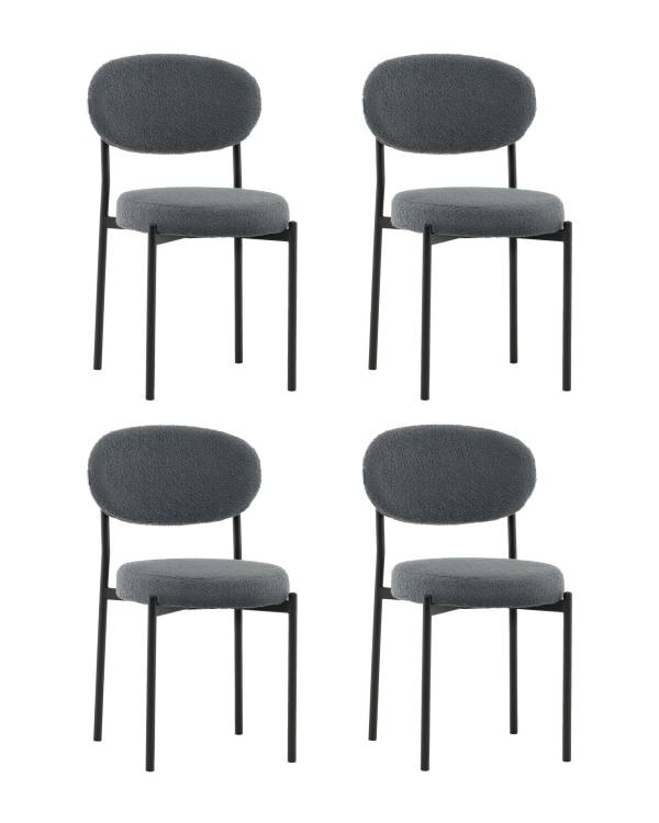 Набор из 4 стульев Stool Group Бриф DD AV 477-F83-K477NEW-9005-K X4 темно-серый, букле