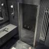 Душевая дверь в нишу MaybahGlass MGD-431-5 профиль хром матовый, стекло графит, 1980x800 фото 2